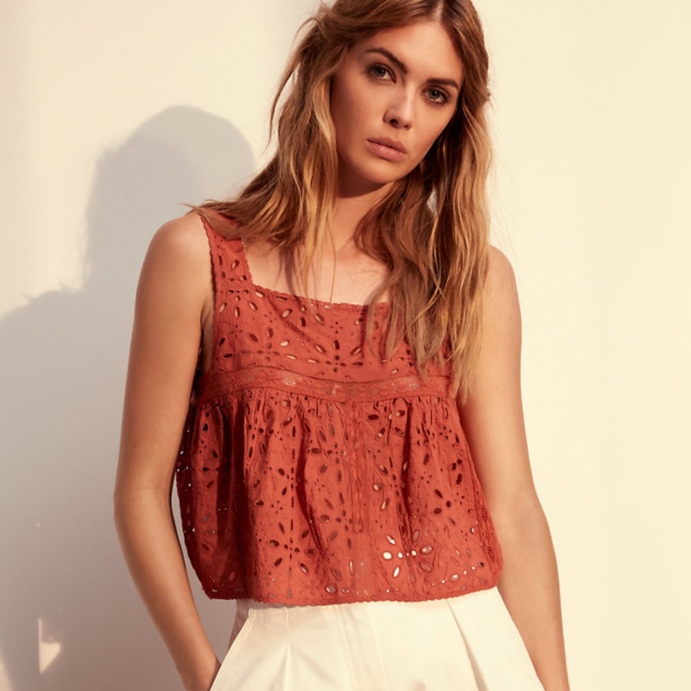 Aritzia Wilfred Eyelet Tank Top Blouse (Originally $98) - Picture 2 of 9